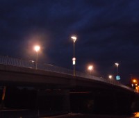 Lighting of bridge in Hluboká nad Vltavou
